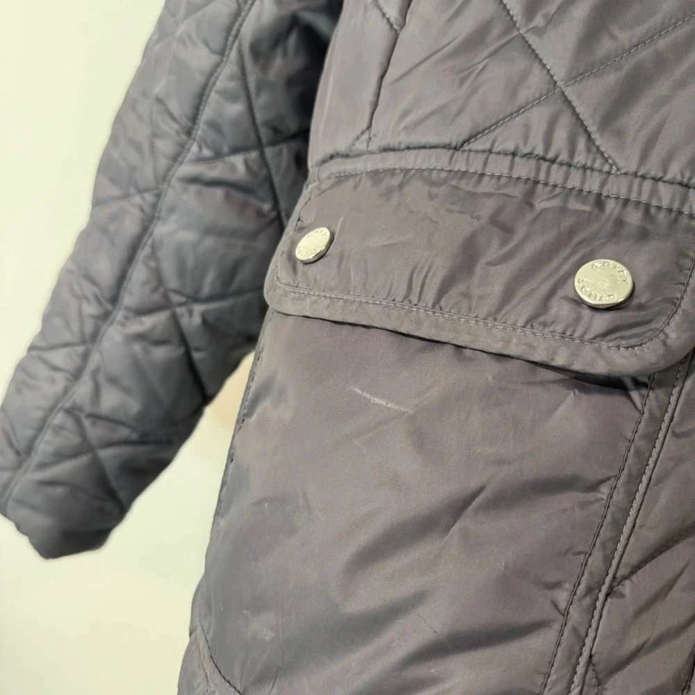 Ariat Womens‎ Quilted Equestrian Jacket Small Gray Full Zip Diamond Puffer